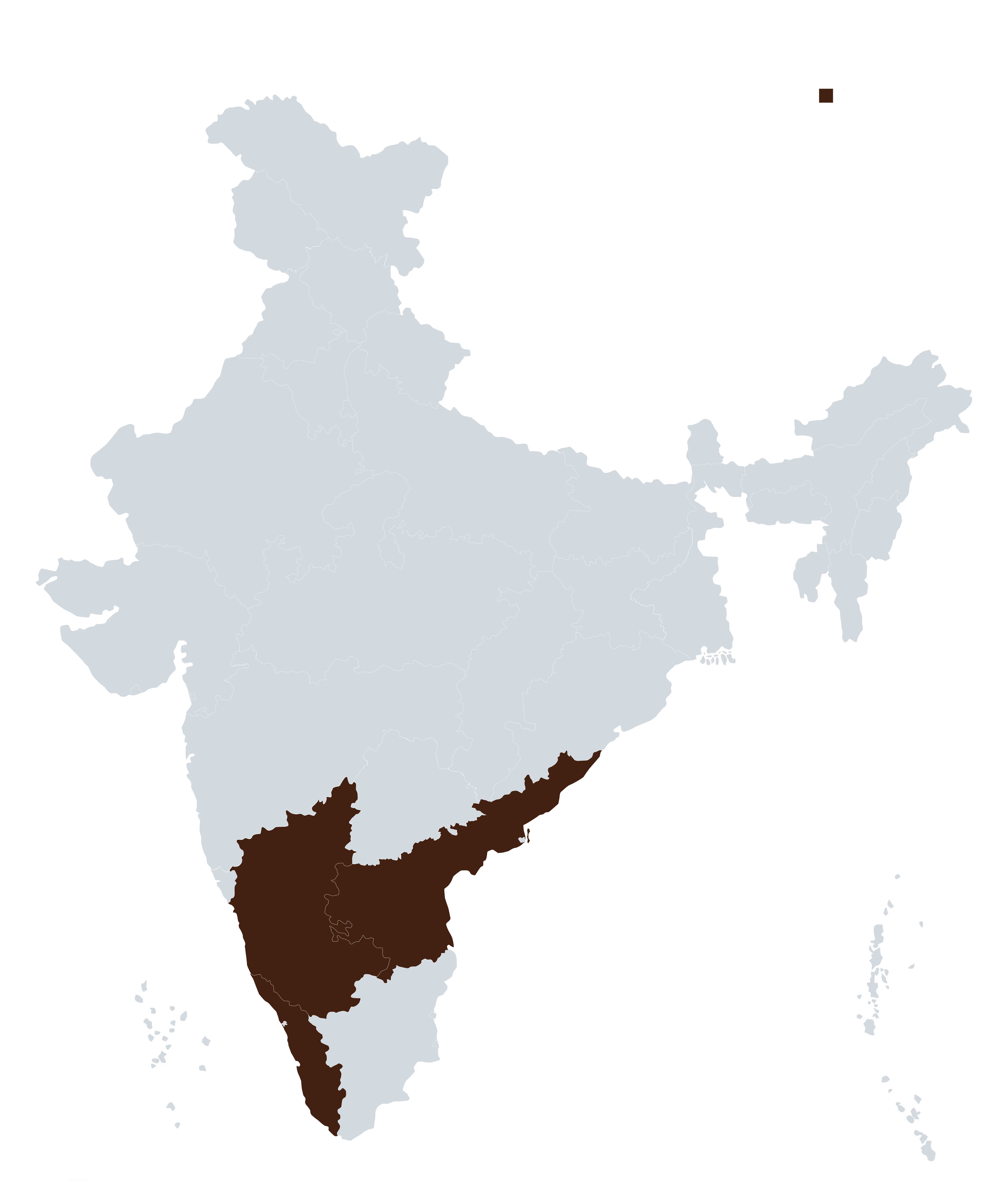 India map showing cocoa-growing regions
