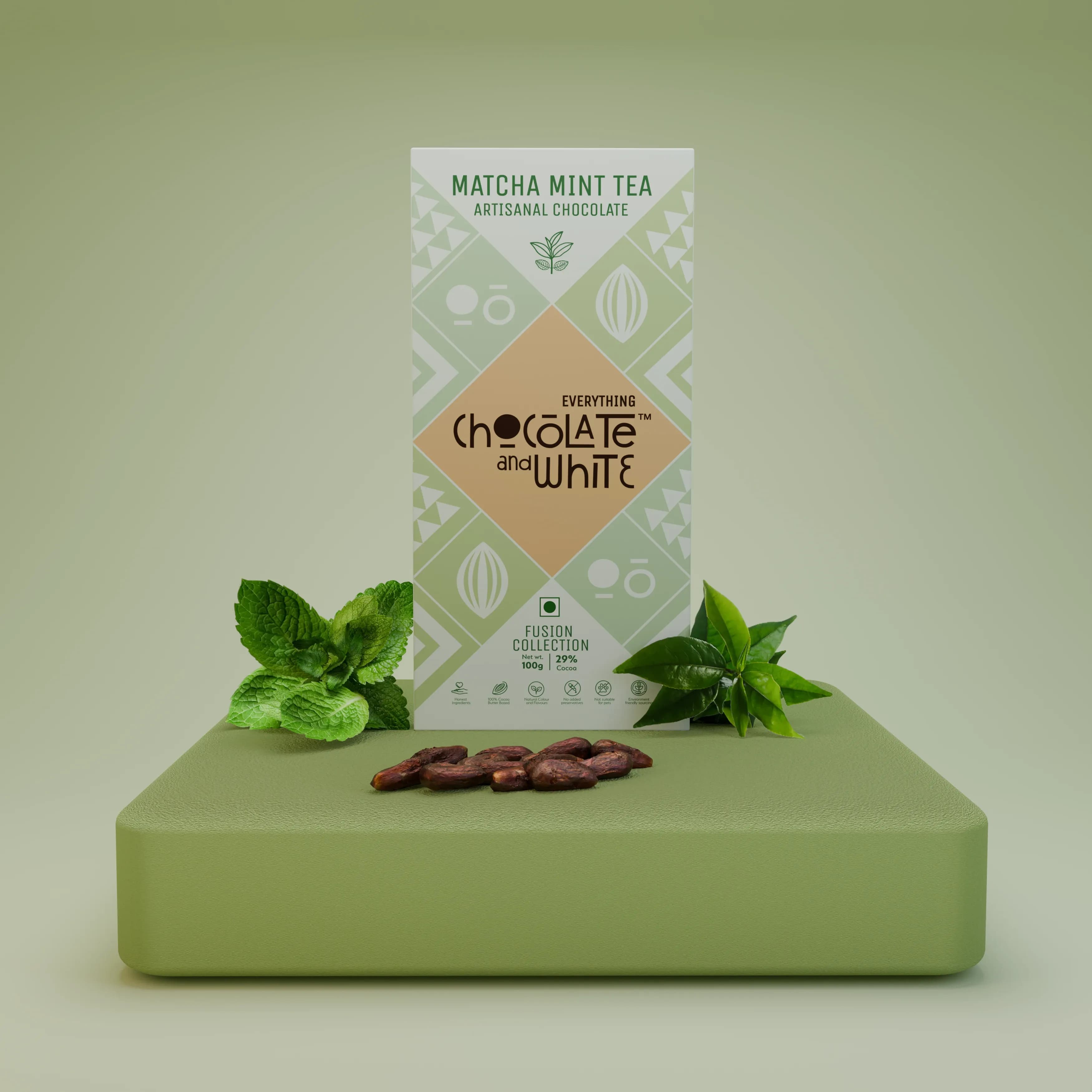 Matcha Mint Tea Artisanal Chocolate - White
