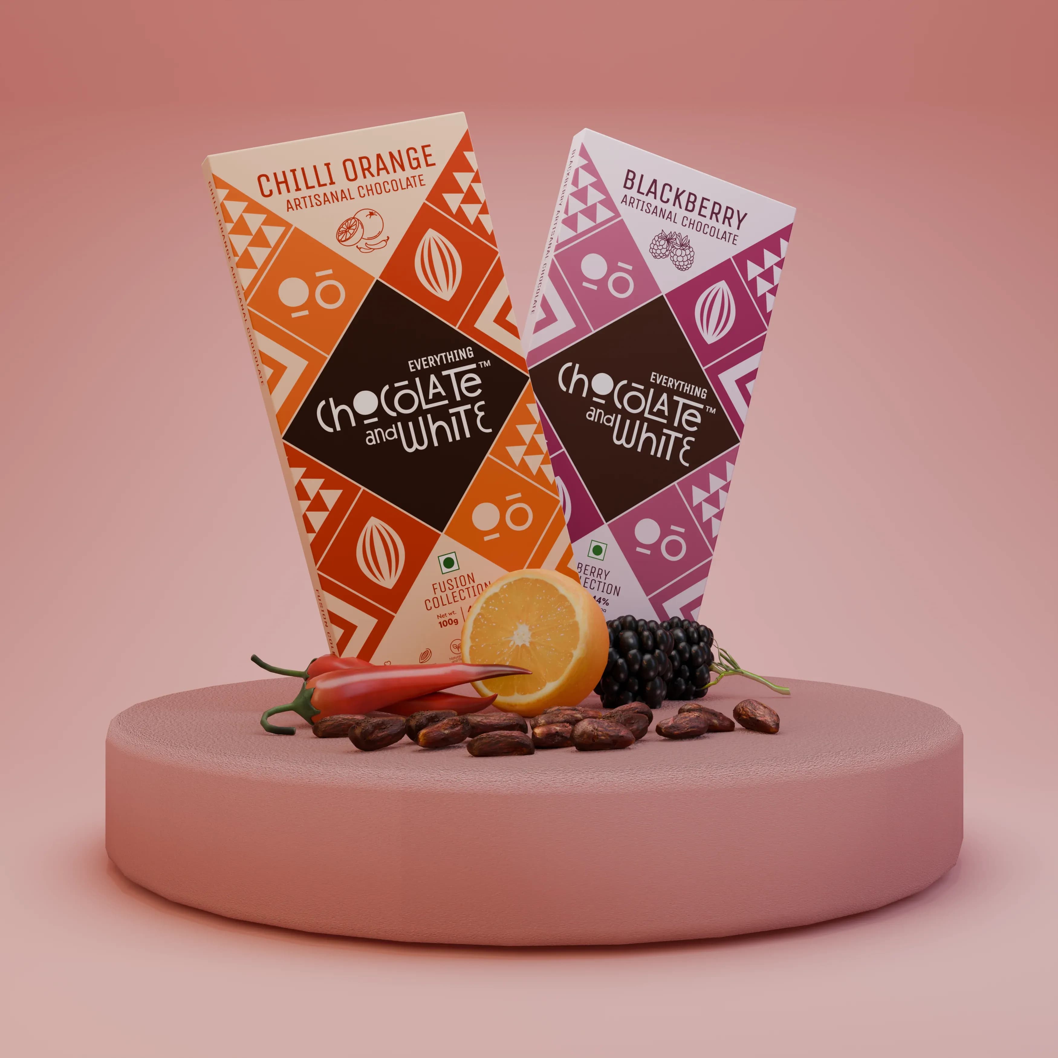 Chilli Orange Artisanal Chocolate - Dark Chocolate || Blackberry Artisanal Chocolate - Dark Chocolate