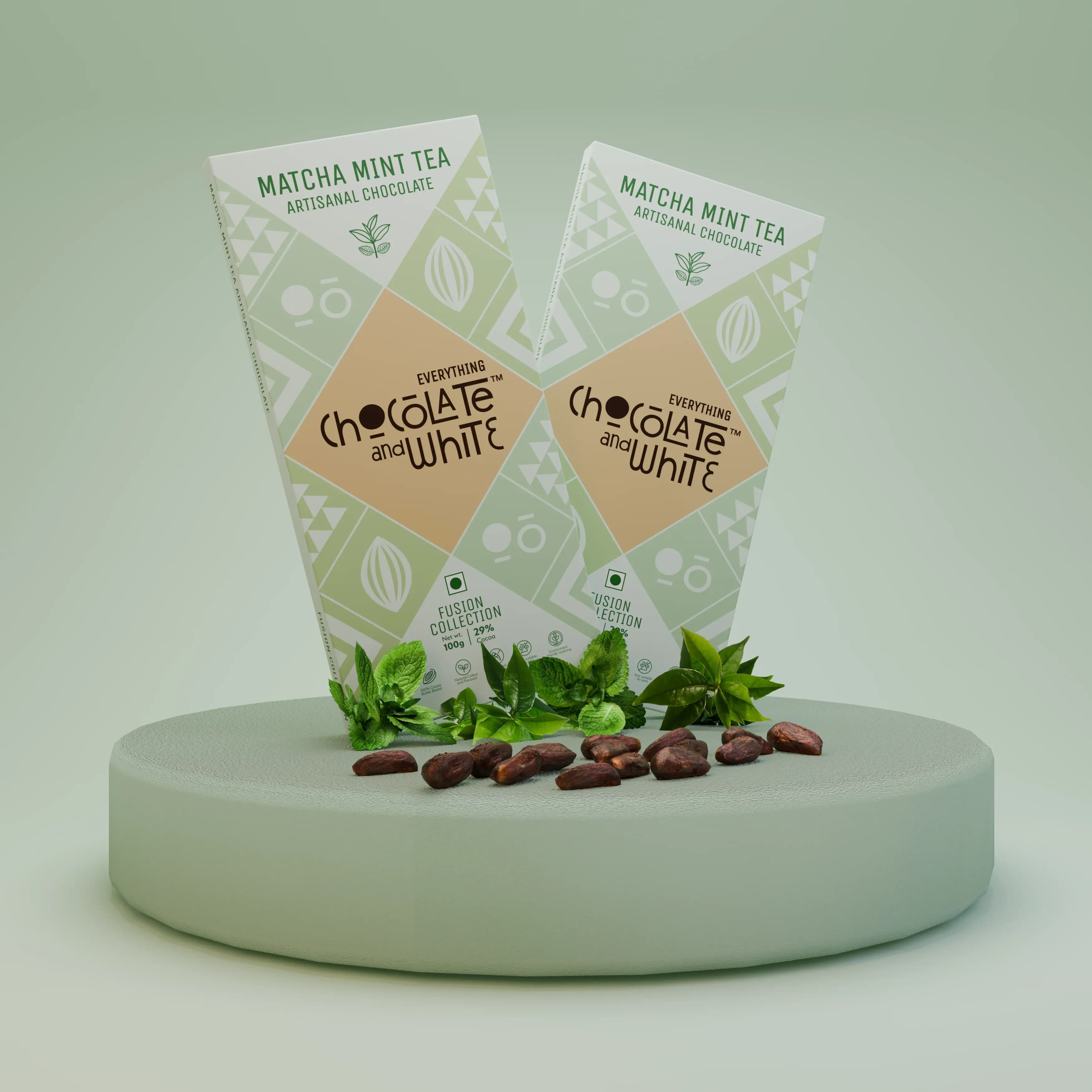 Matcha Mint Tea Artisanal Chocolate - White Chocolate || Matcha Mint Tea Artisanal Chocolate - White Chocolate
