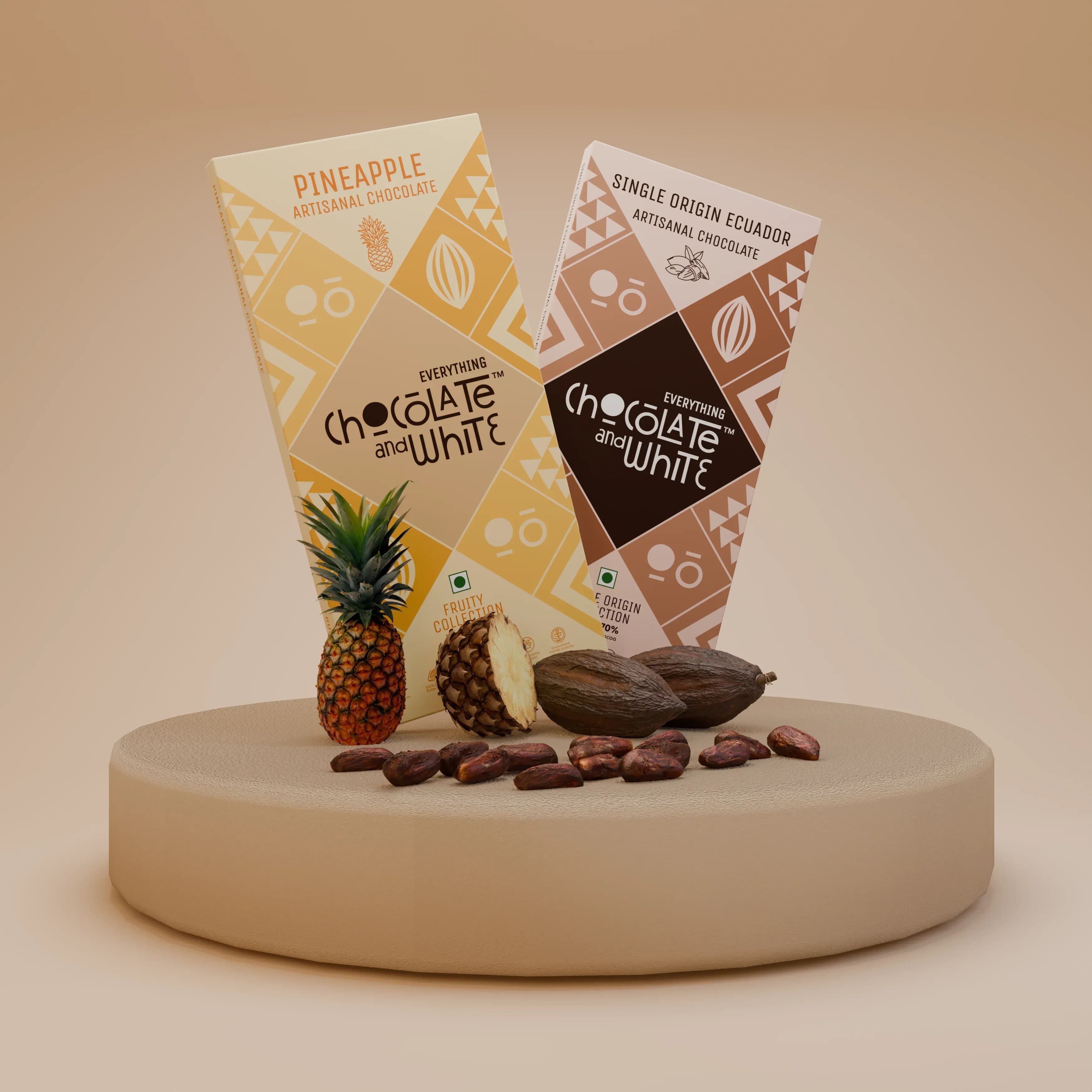 Pineapple Artisanal Chocolate - White Chocolate || Single Origin Ecuador Artisanal Chocolate - Dark Chocolate