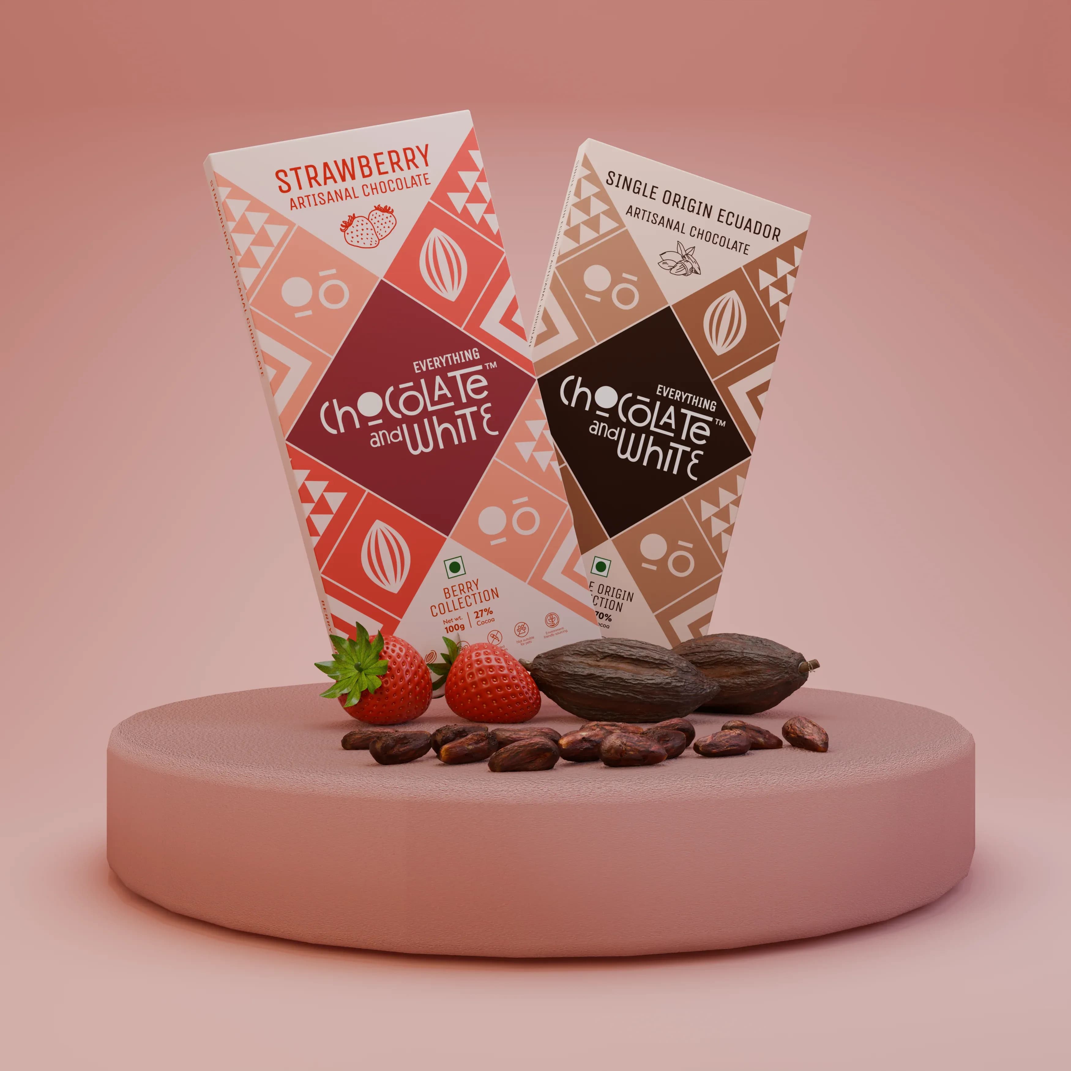 Strawberry Artisanal Chocolate - Milk Chocolate || Single Origin Ecuador Artisanal Chocolate - Dark Chocolate